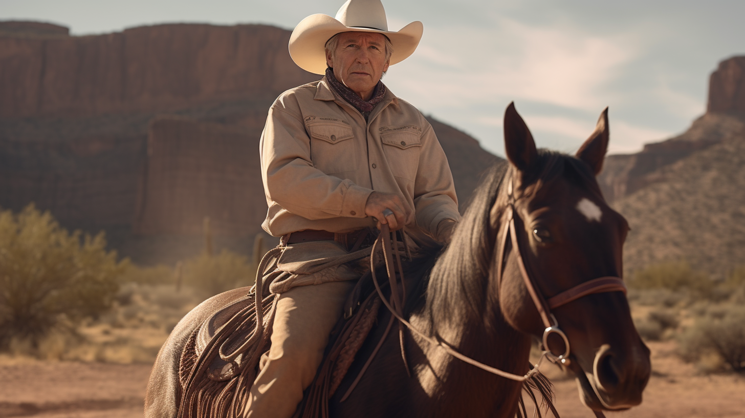 George W. Bush riding cowboy horse