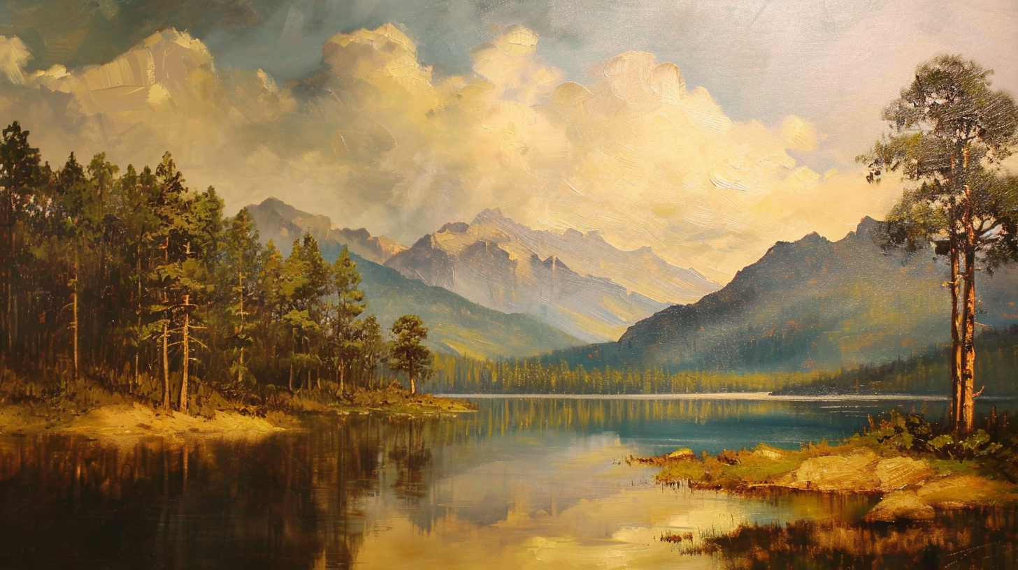 George Innes Oil Painting Estes Park Colorado Lake