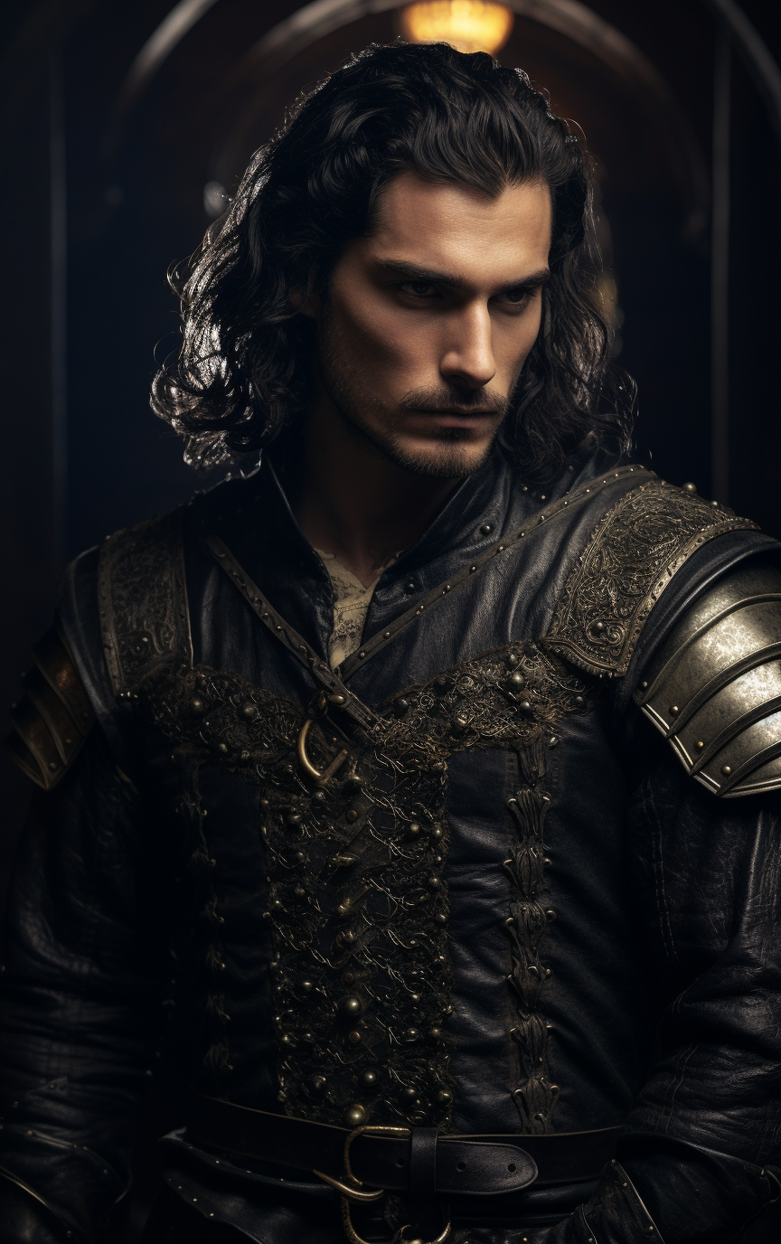 Henry Cavil as Geralt of Rivia in black hair