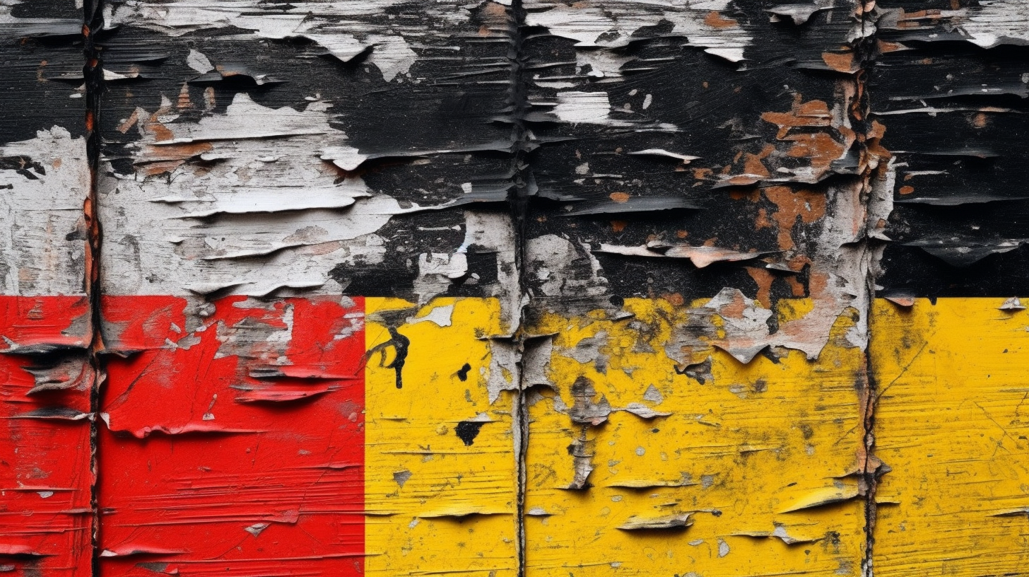 German flag colors painted on a lost place background