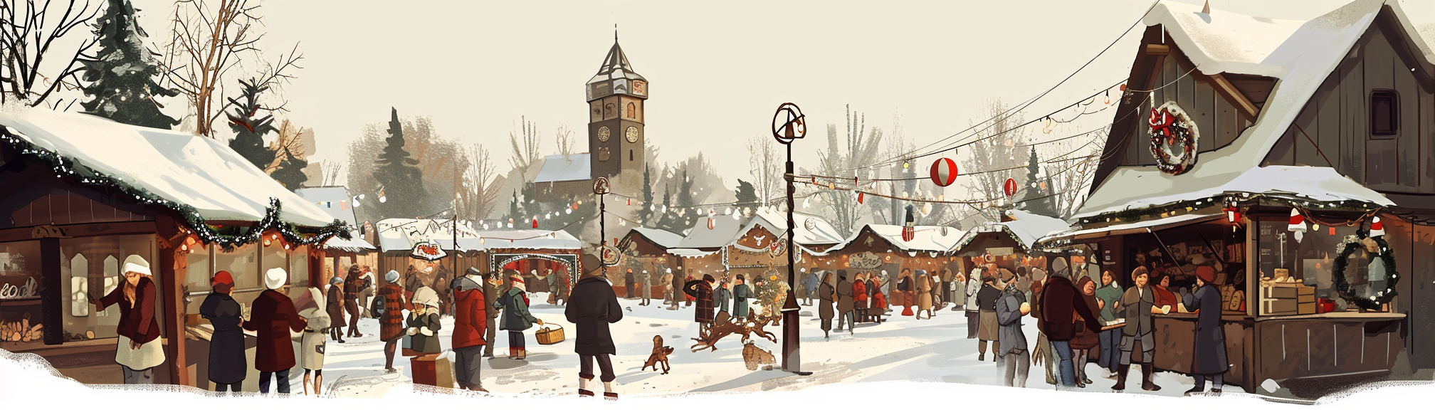 German Christmas Market Illustration