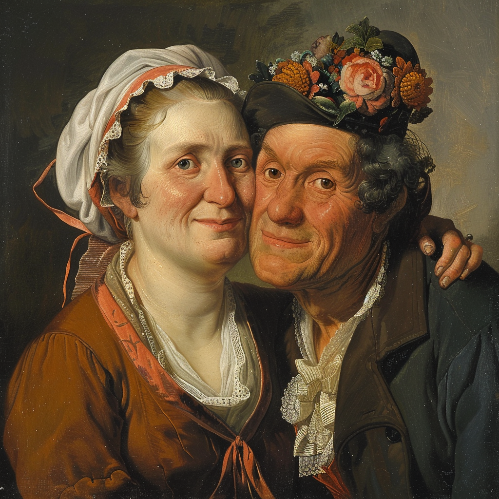 German couple in 1820 attire