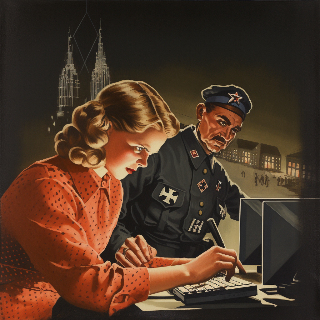 1940s German hacking propaganda image