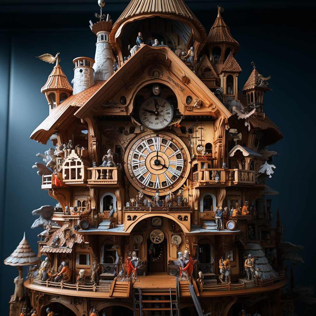 Inside view of a German cuckoo clock