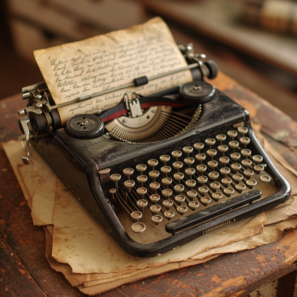 German Officer Photography Note Typewriter