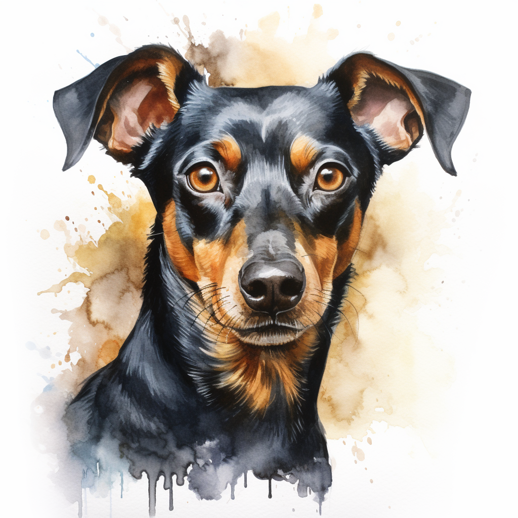 Stunning German Pinscher Portrait Painting