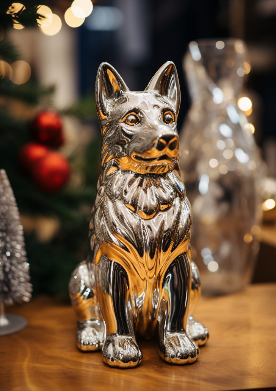 Close-up of German Shepherd Ornament Figurine