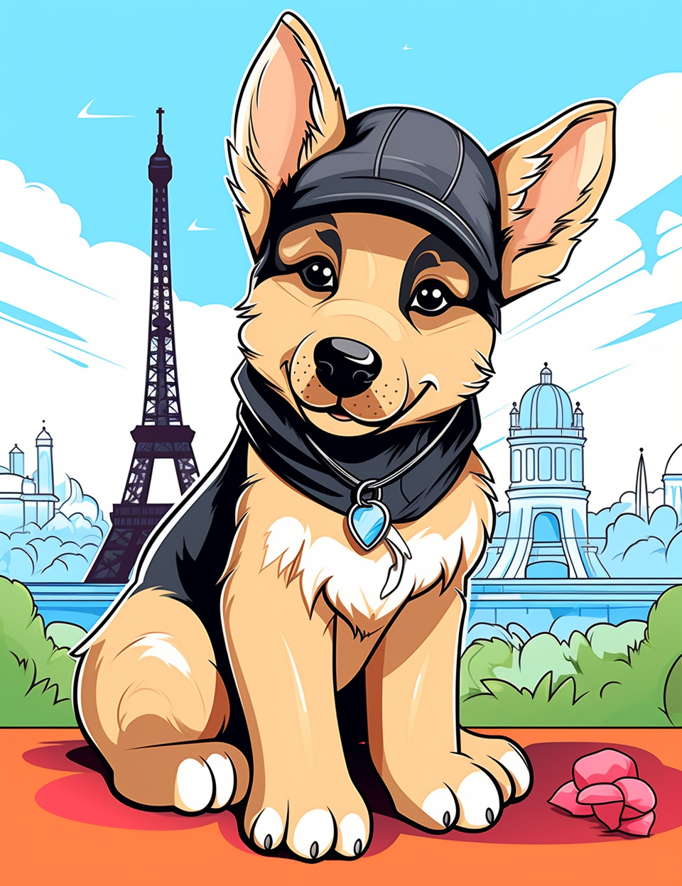 Little German Shepherd Puppy Character