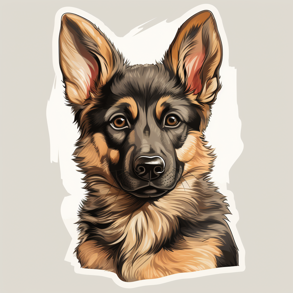 Adorable German Shepherd Puppy Sticker