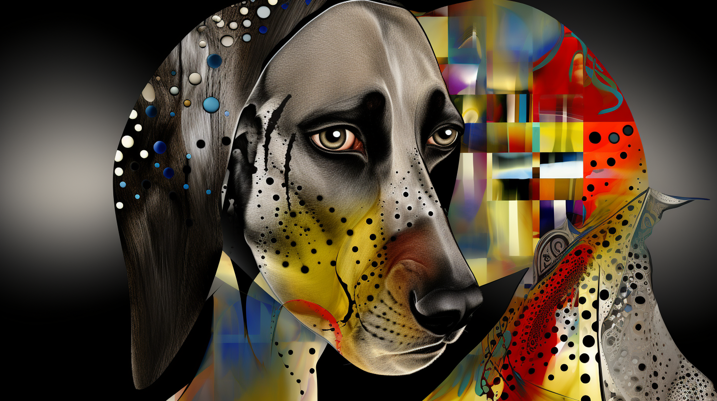 German short-haired pointer with vibrant Andy Warhol inspired style.