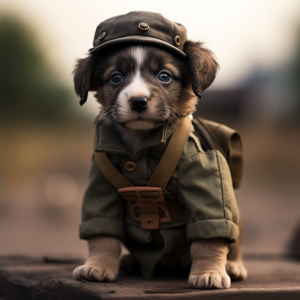 Adorable German Soldier WW2 Puppy