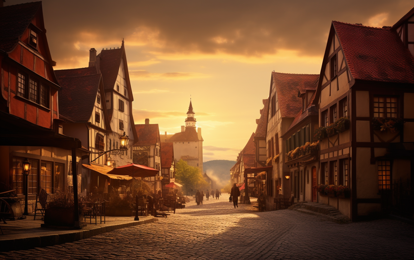 Enchanting German Town at Dusk