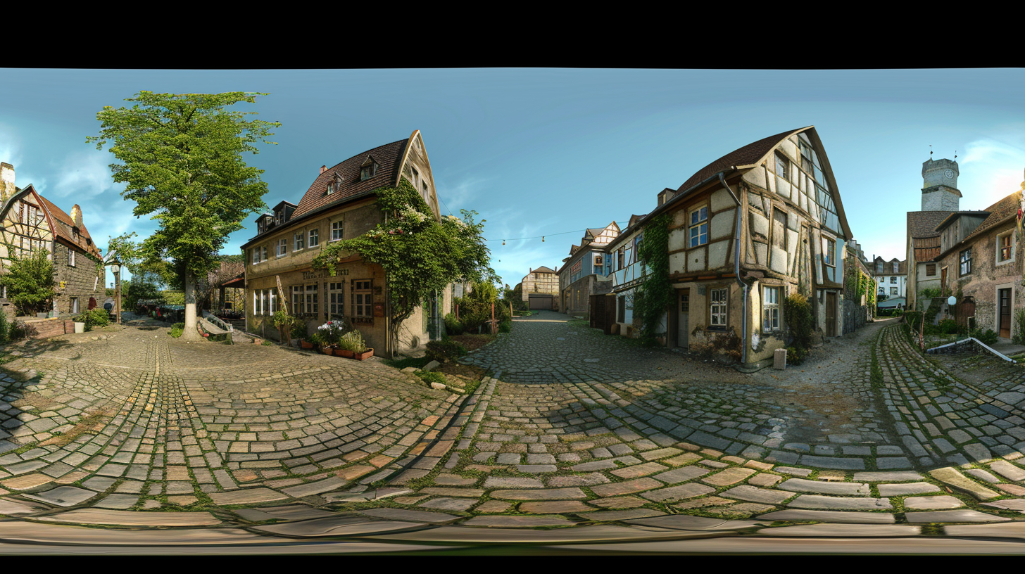 Historic German village in 360 view