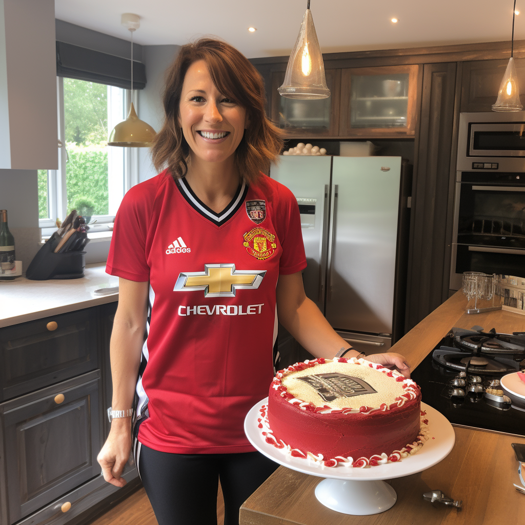 Smiling German Woman Baking Cake