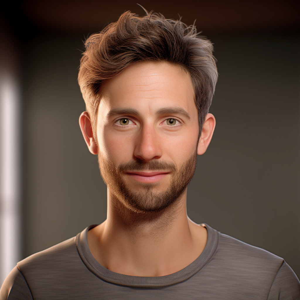 Smiling German Male in Olive Shirt