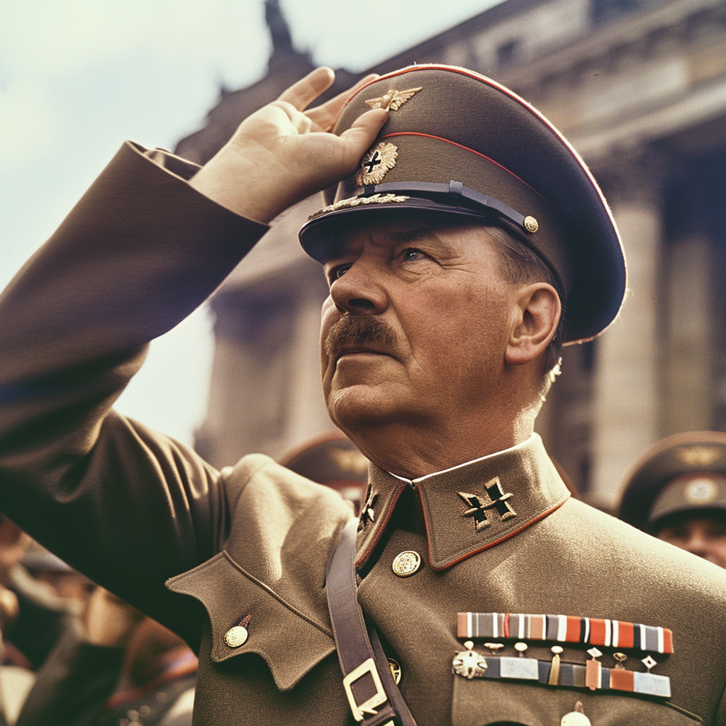 German dictator giving salute