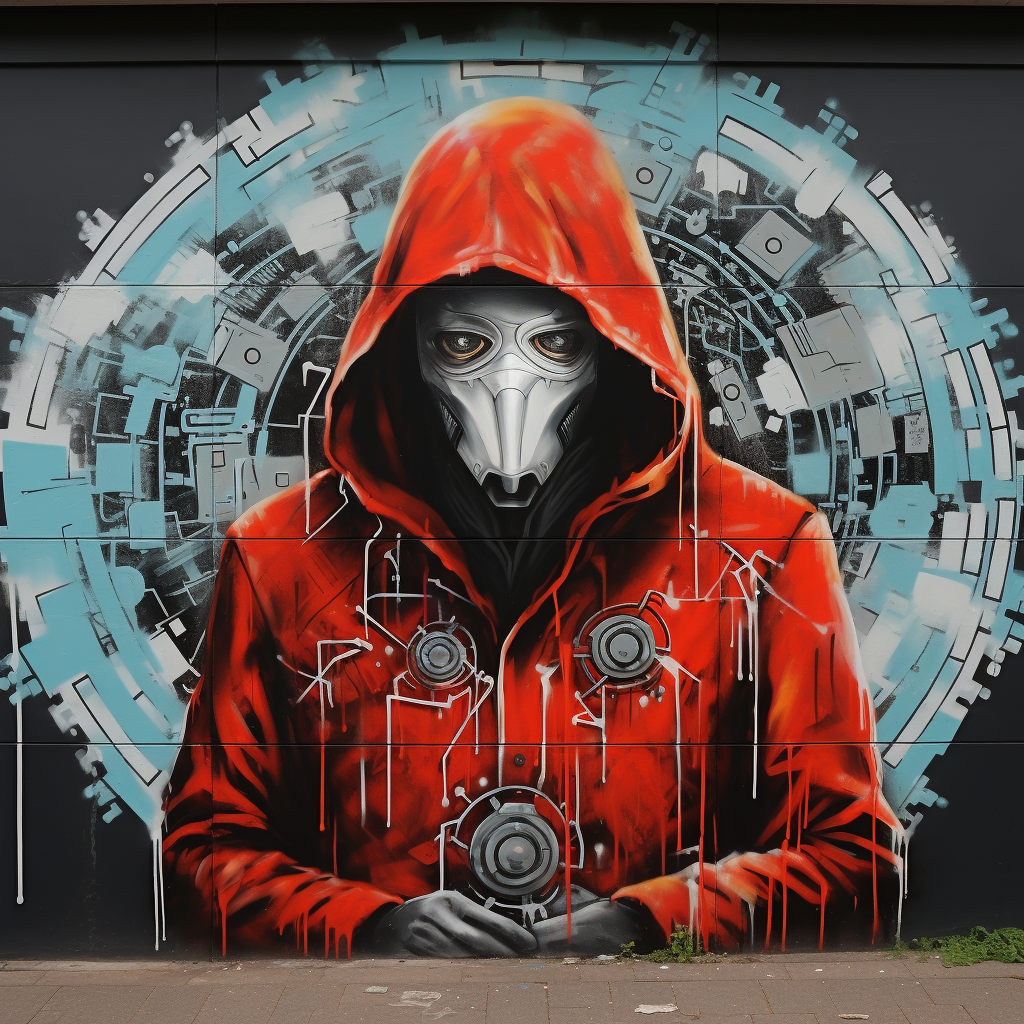 Realistic hacker graffiti art in Germany