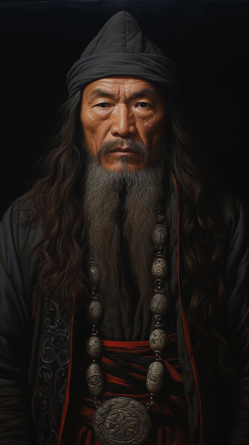 Hyper-realistic Ghengis Khan artwork