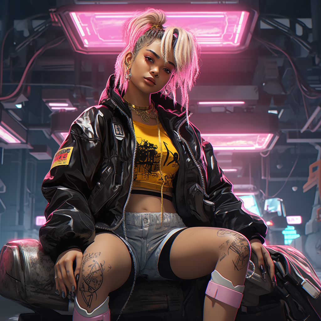 Teen with Yeezy Style SMG in Cyberpunk World