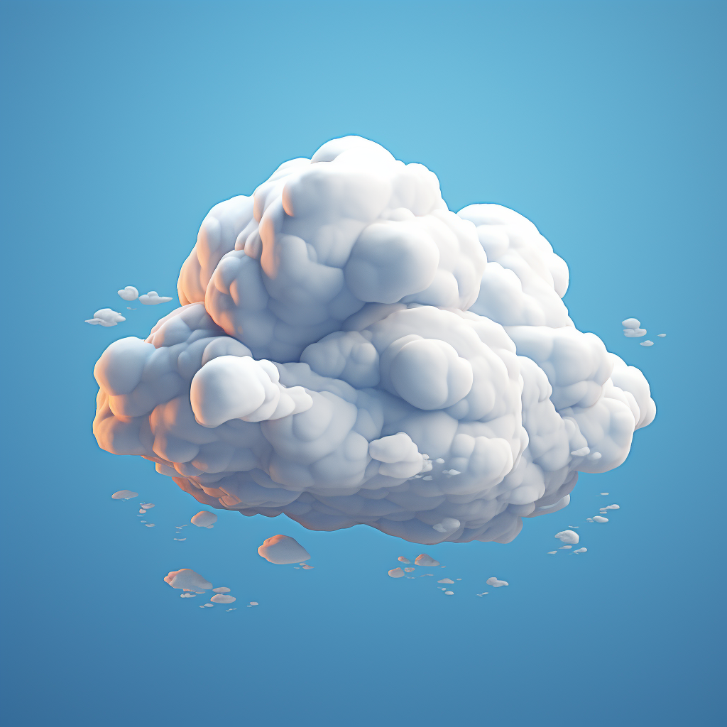 Ghibli-style cloud icon object