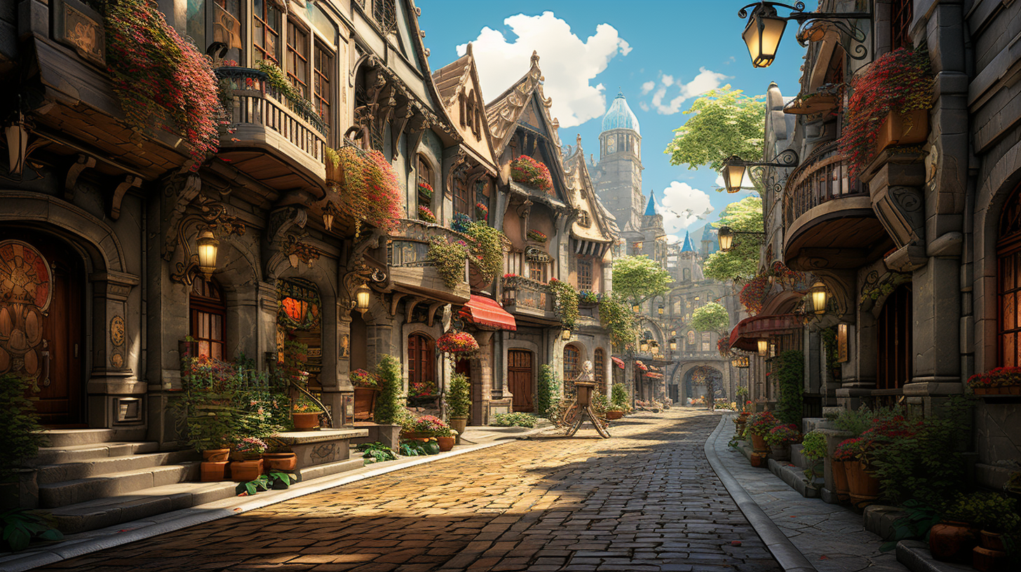 Stunning city in Ghibli Studio style