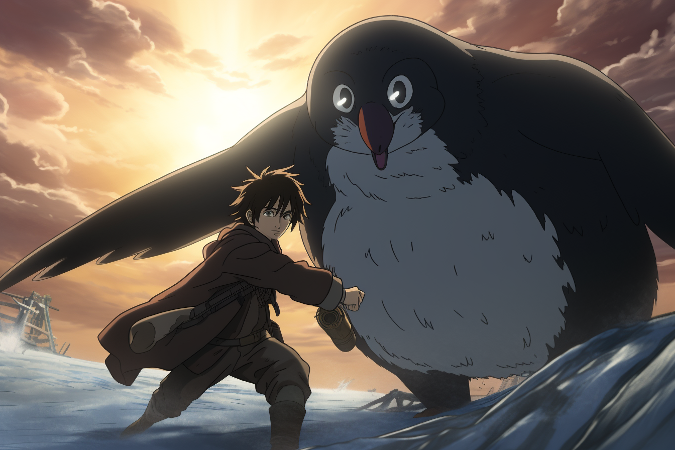 Ghibli penguin battle defeat