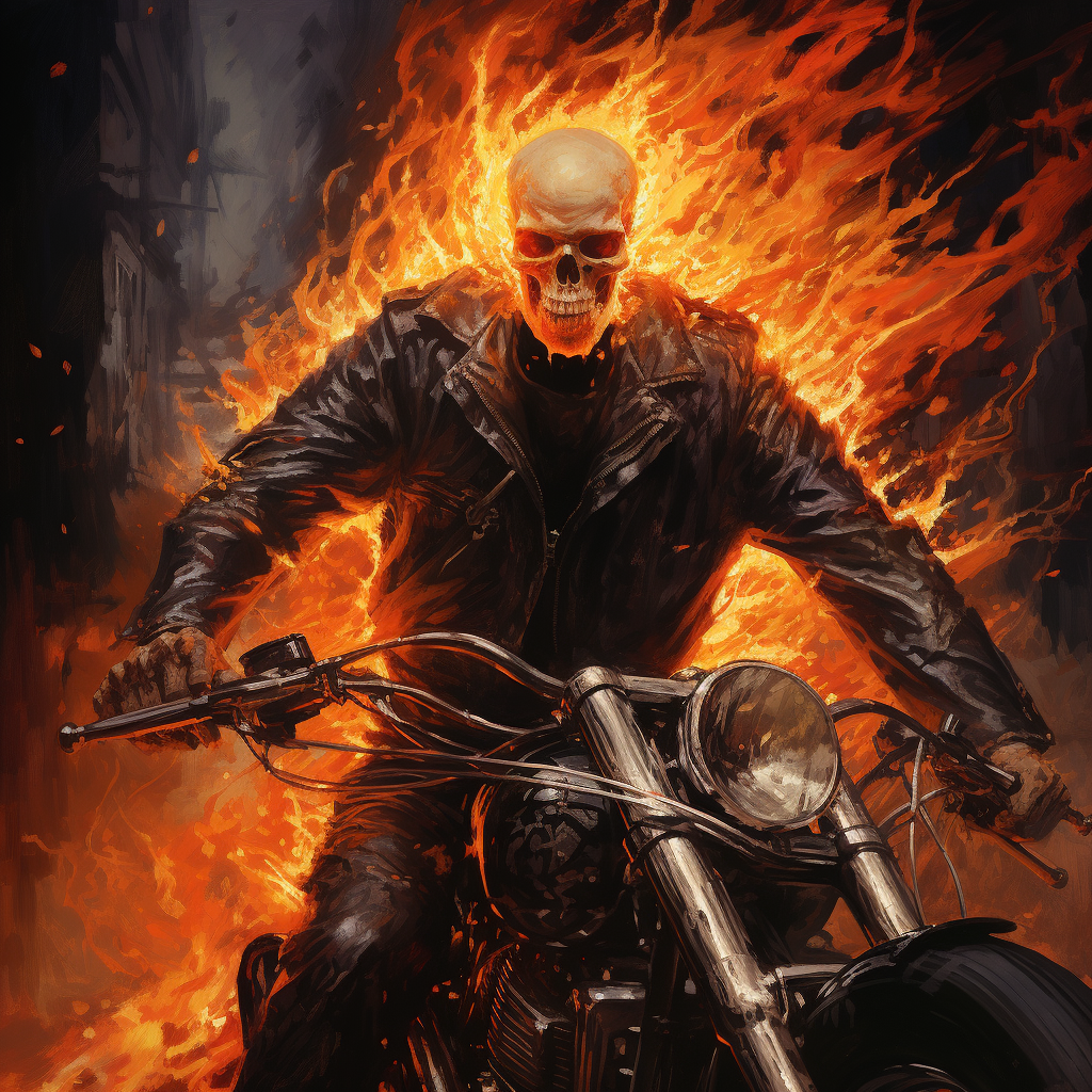 Fiery Ghost Rider in Action