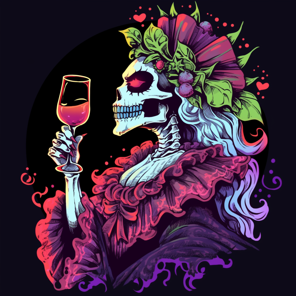 Ghost enjoying a glass of wine