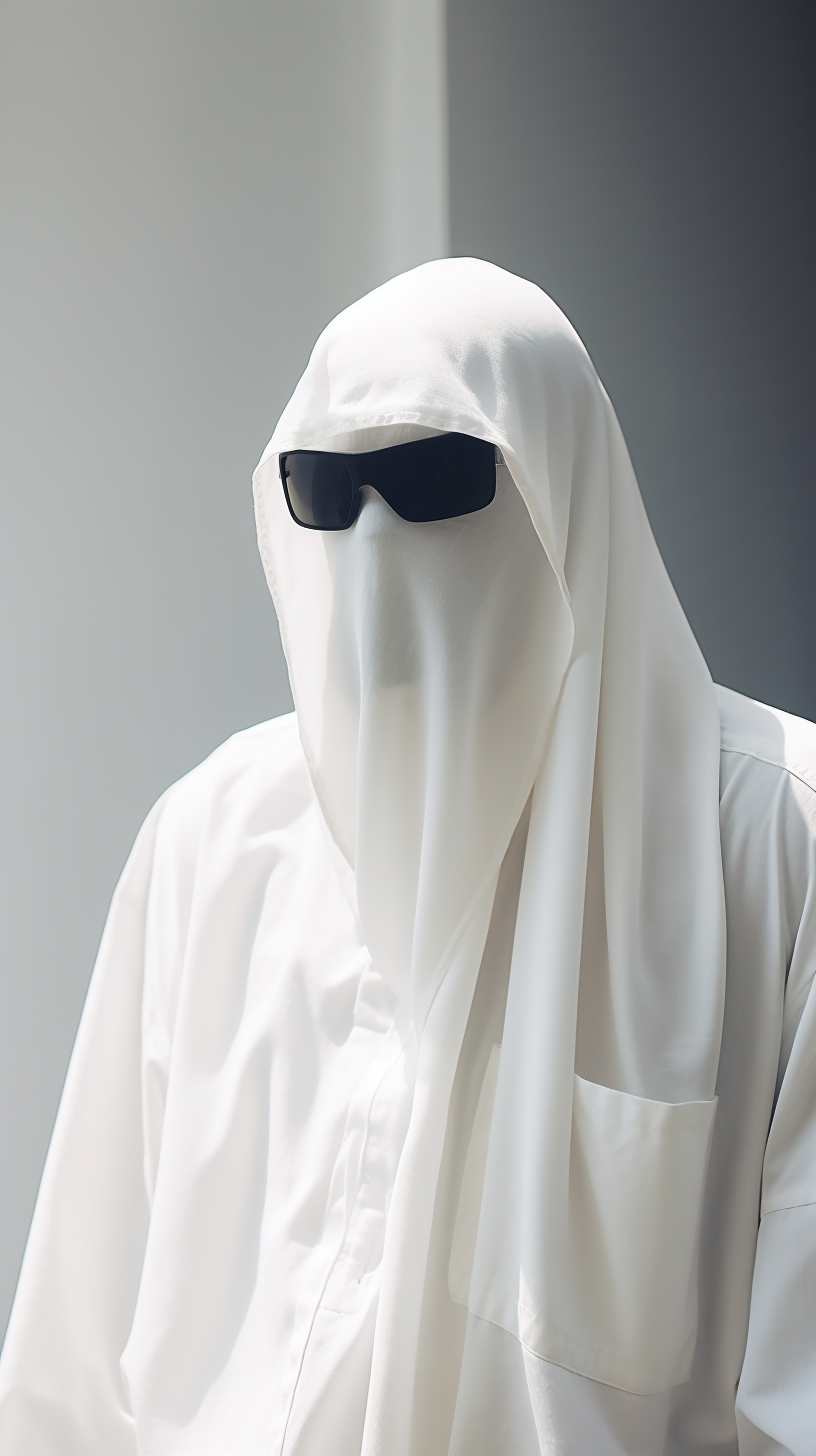 Ghost wearing sunglasses on Halloween