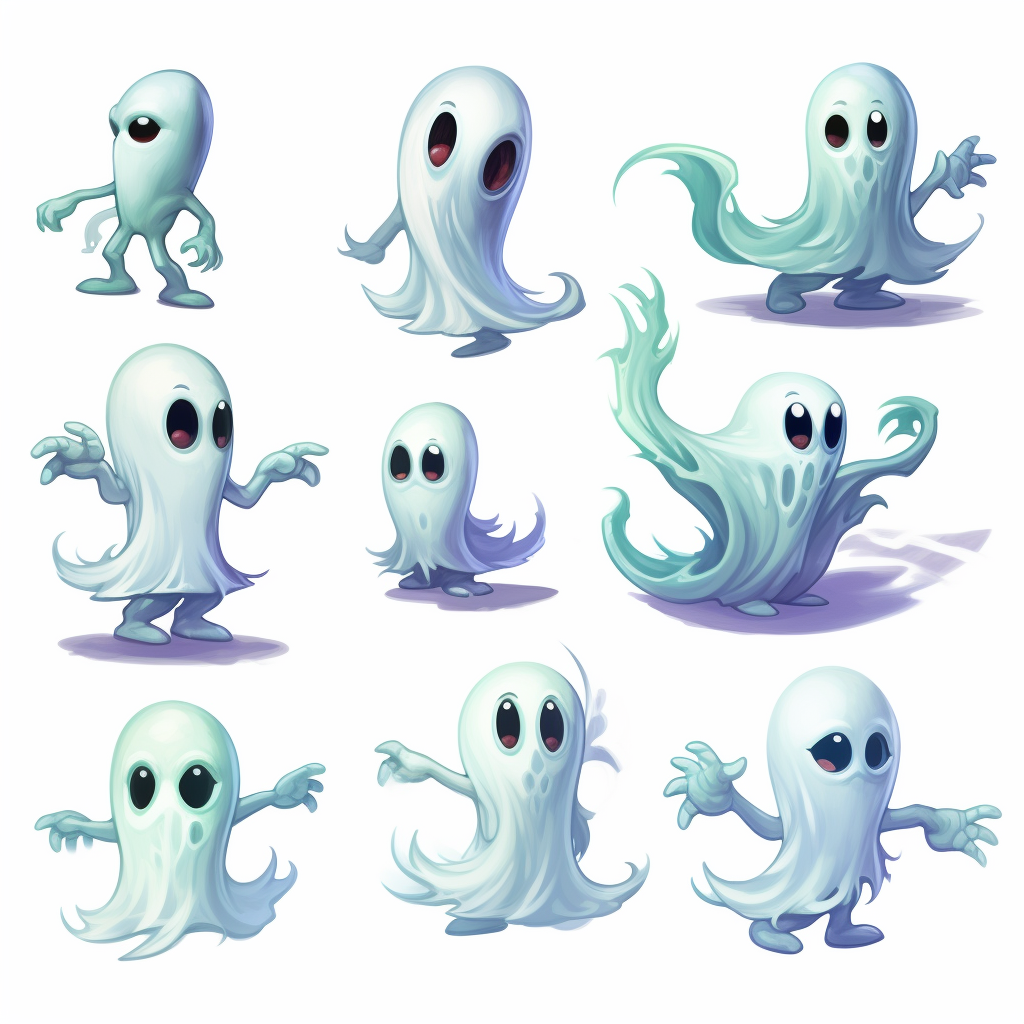 Ghost video game enemy in Rayman Legends art style