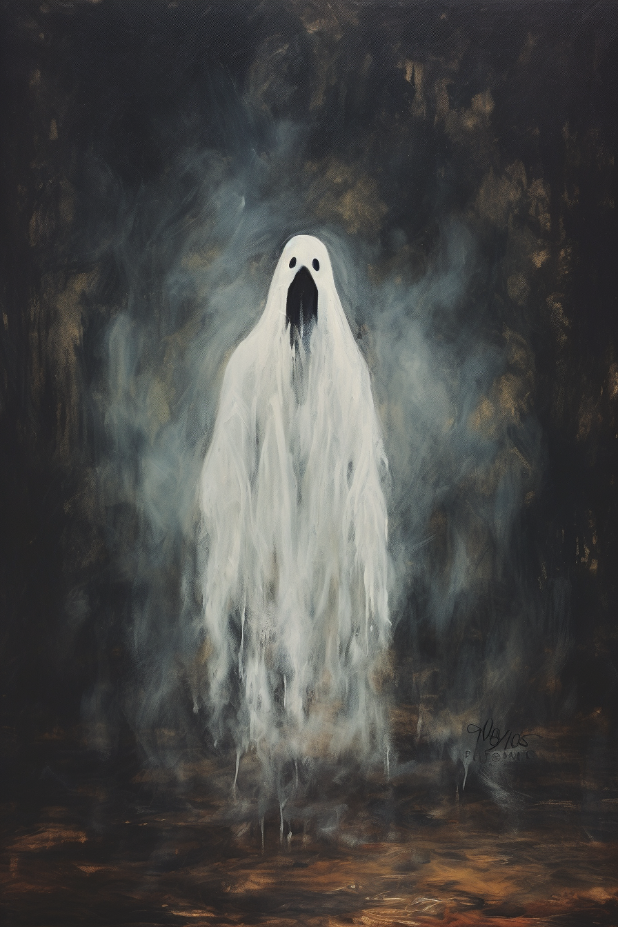 Acrylic painting of a ghost