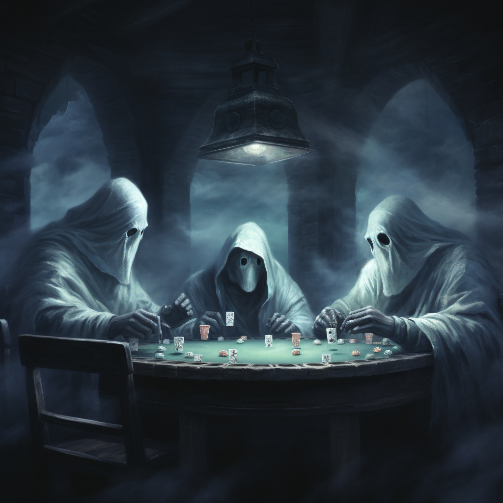 Ghostly poker players having a game