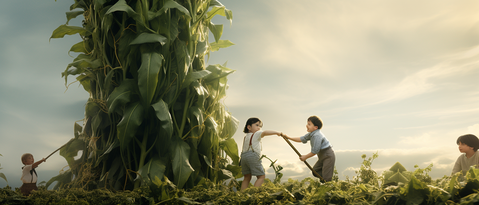 Close-up of Chopping Down Giant Beanstalk