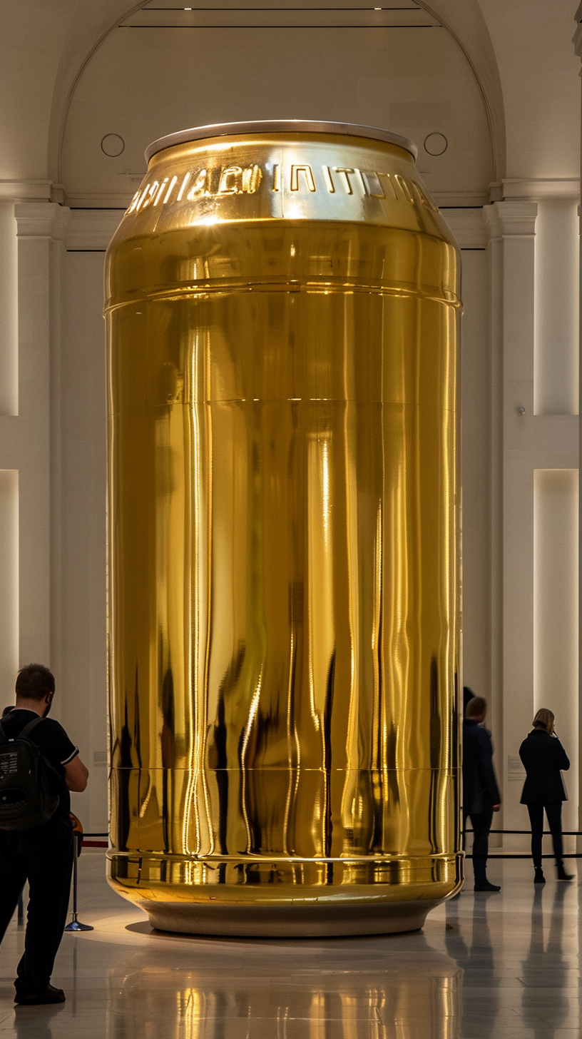 Beer can in museum exhibit