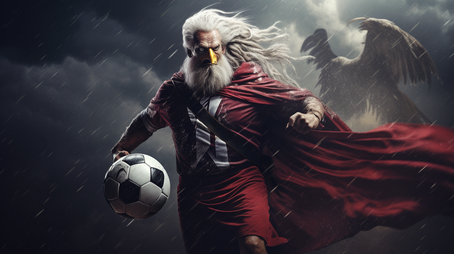 Giant Eagle-Man in Soccer Uniform