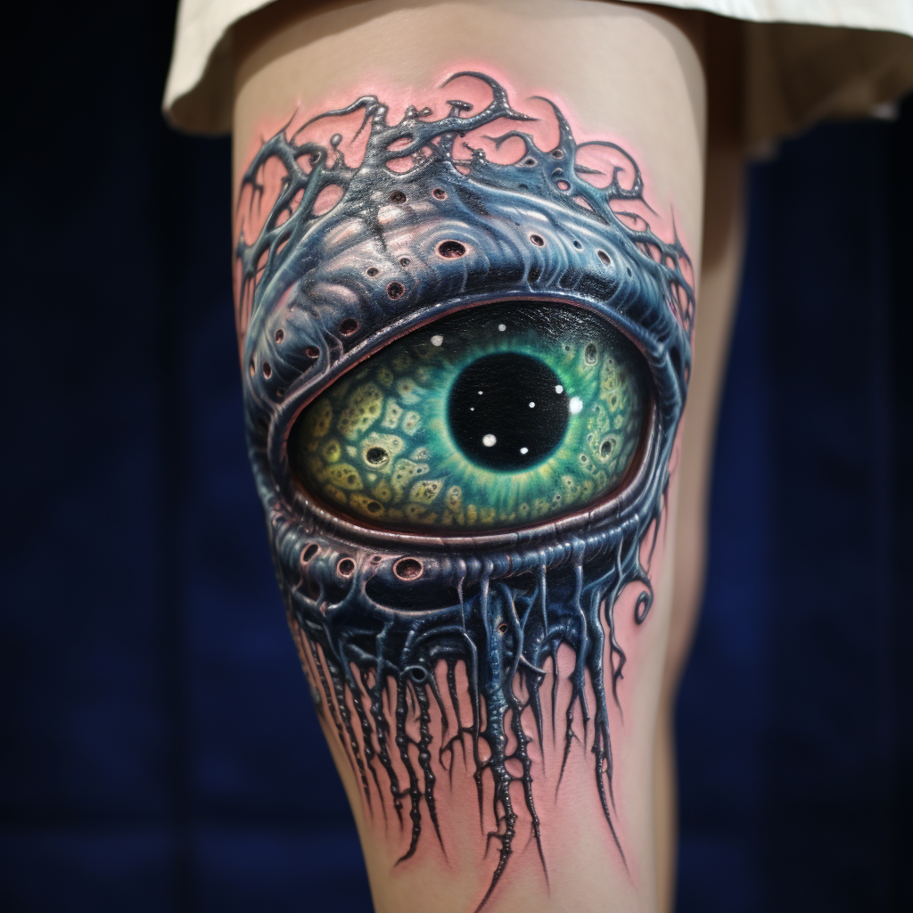 Spooky eldritch eye creature with tentacles