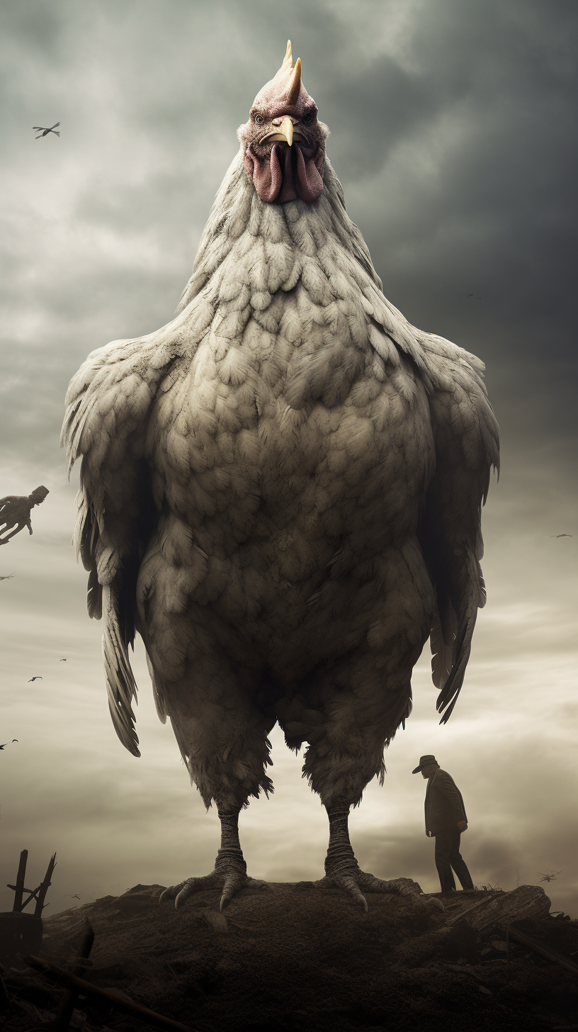 Image of a giant headless chicken