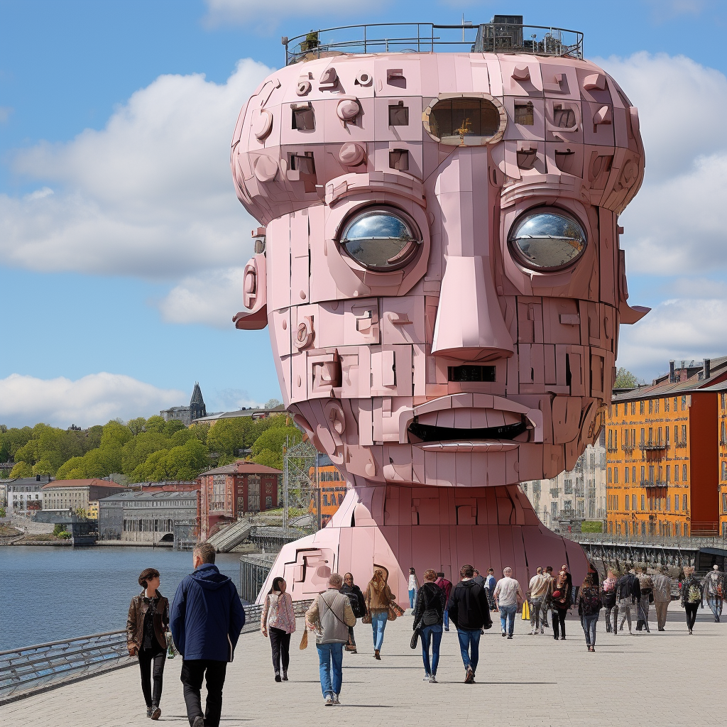 Colorful Polkagris Sculpture in Stockholm