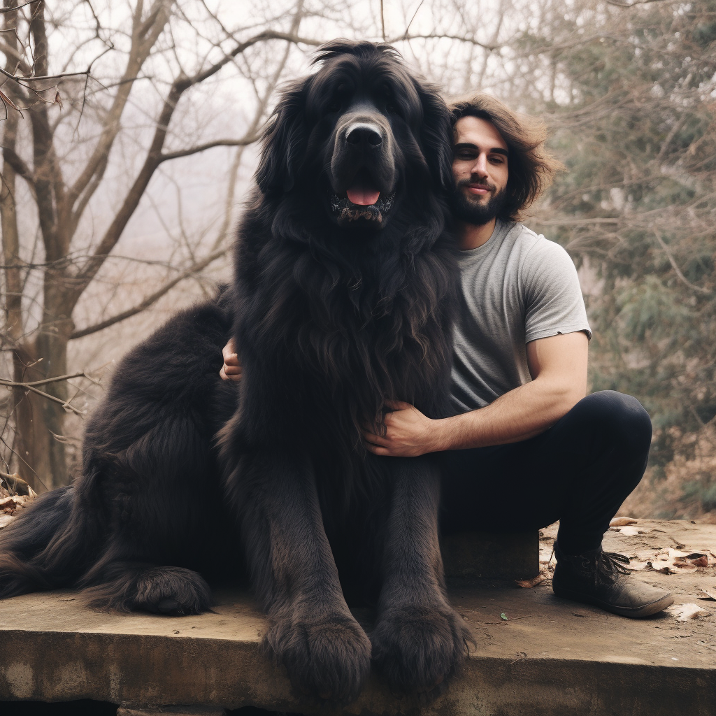 Adorable giant puppy with flirty look