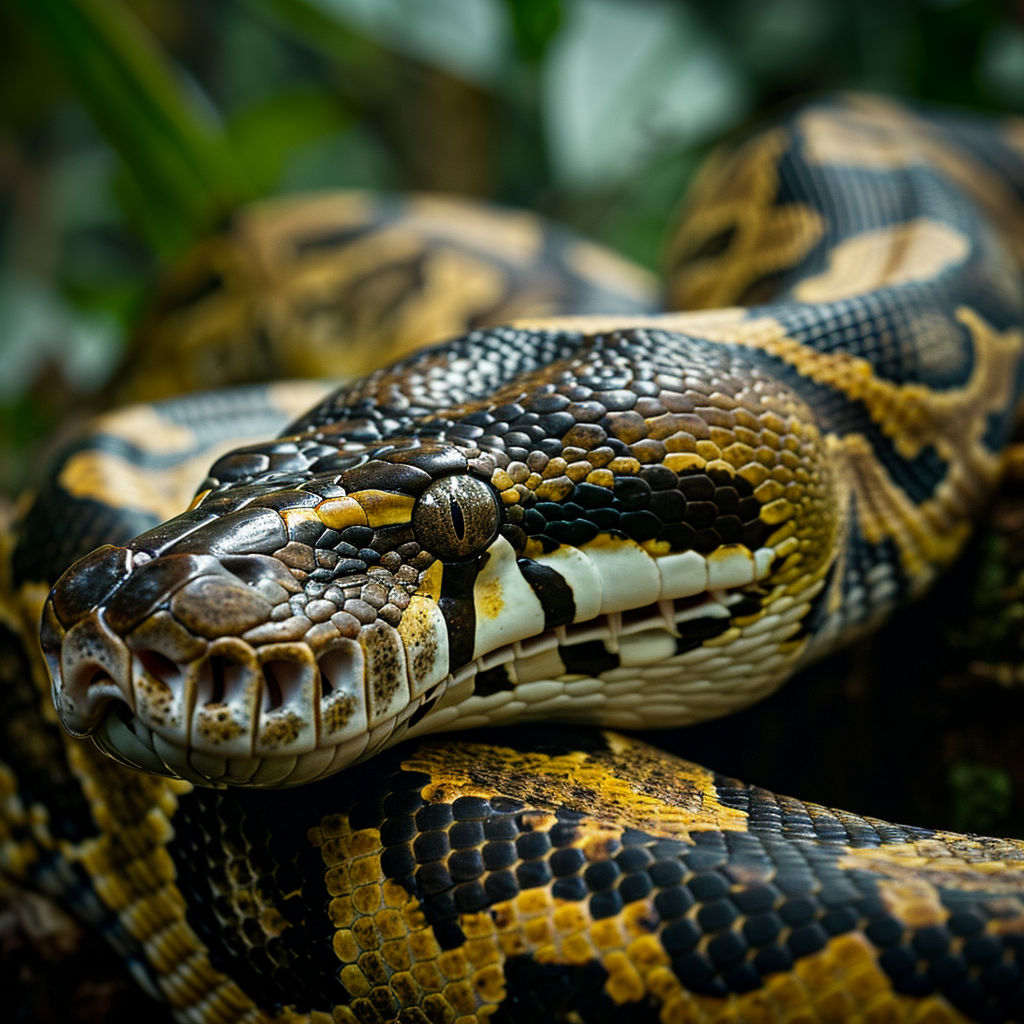 Giant Python in Amazon Rainforest