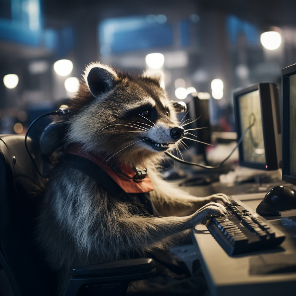 Giant raccoon causing call center damage