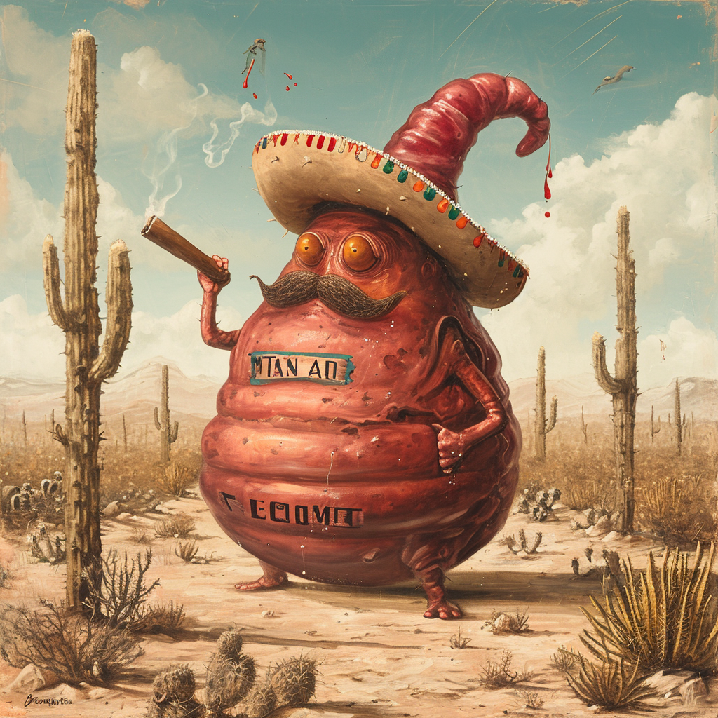 Red Maggot in Desert Sombrero