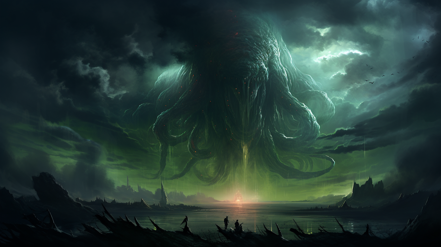 Terrifying giant tentacles above swamp