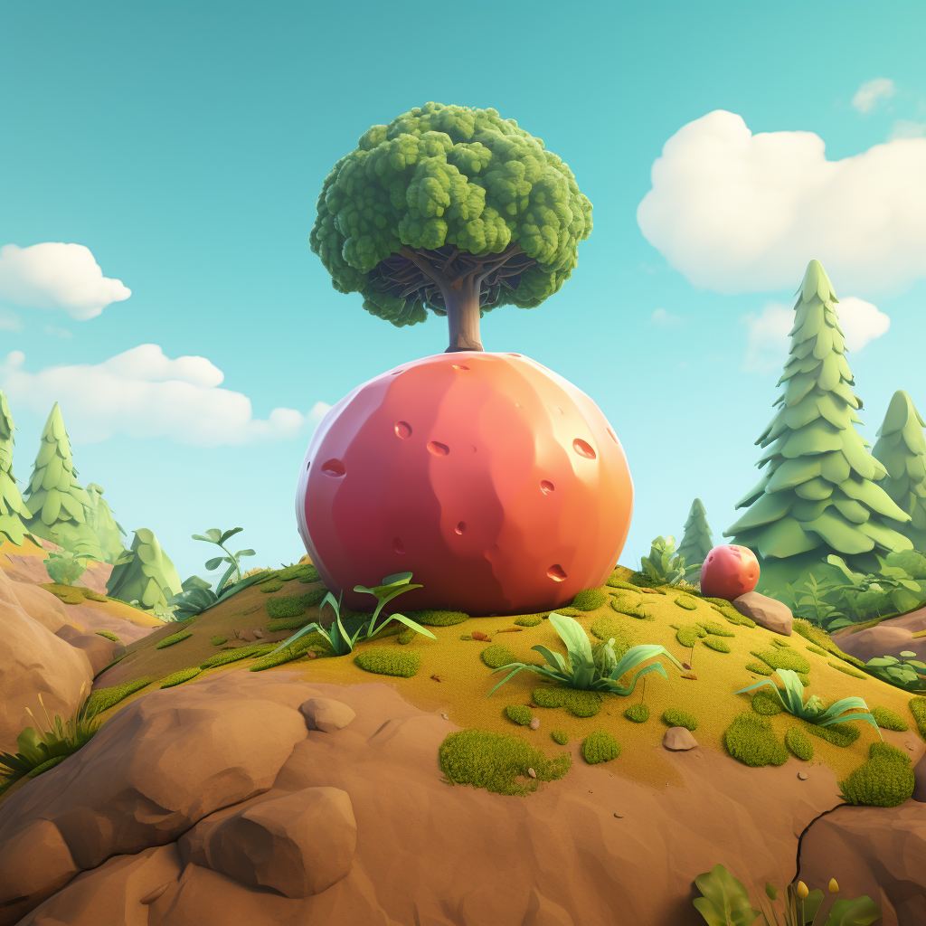 Giant Turnip Landscape 3D Image