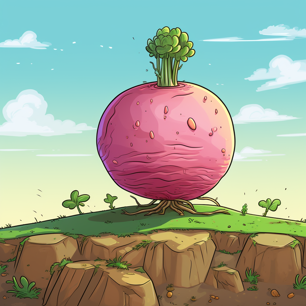 Cartoonish Giant Turnip Landscape Mobile Game