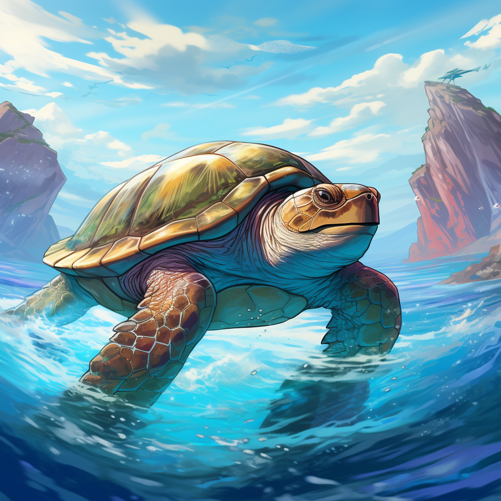 Turtle in Yu-Gi-Oh Style Art