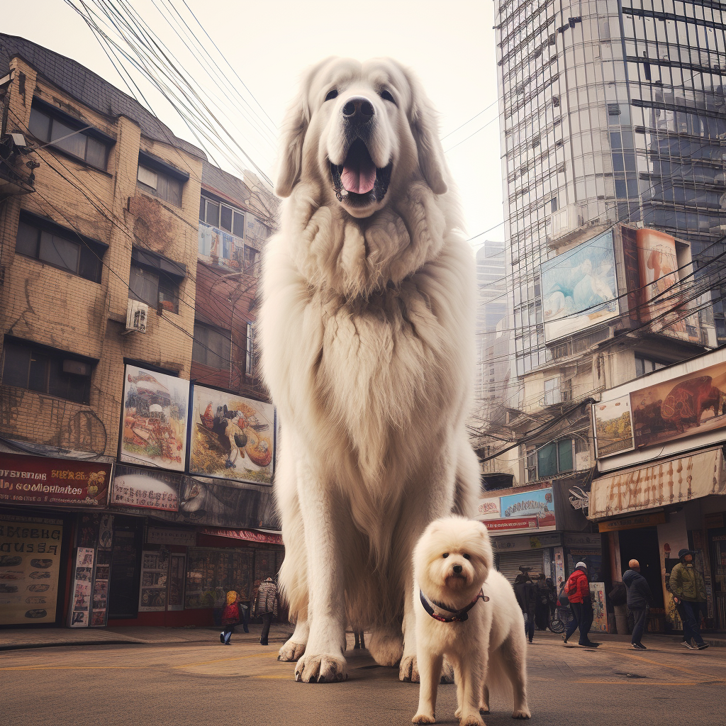 Cute giant white dog from South Korea