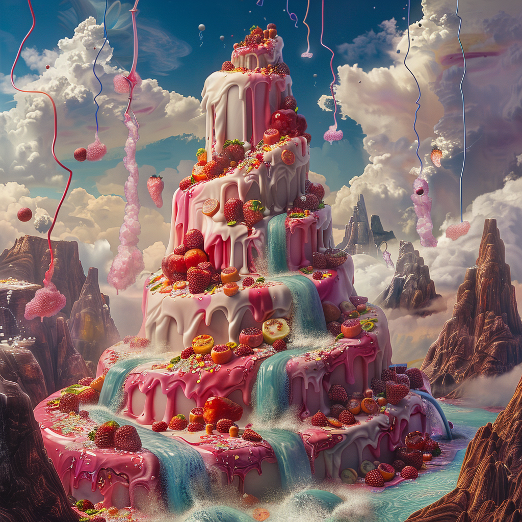 Giant Cake Fantasy Landscape Image