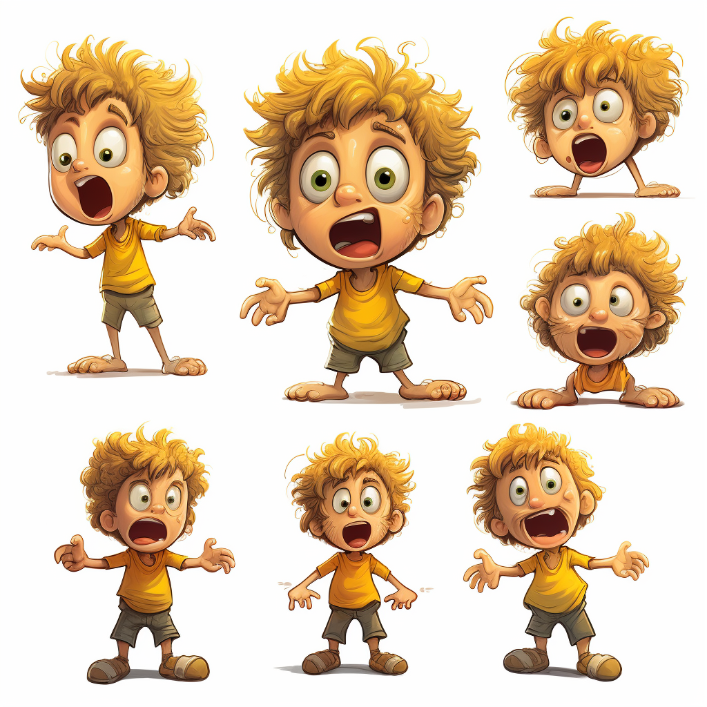 Detailed Giant Yellow Character with Expressions