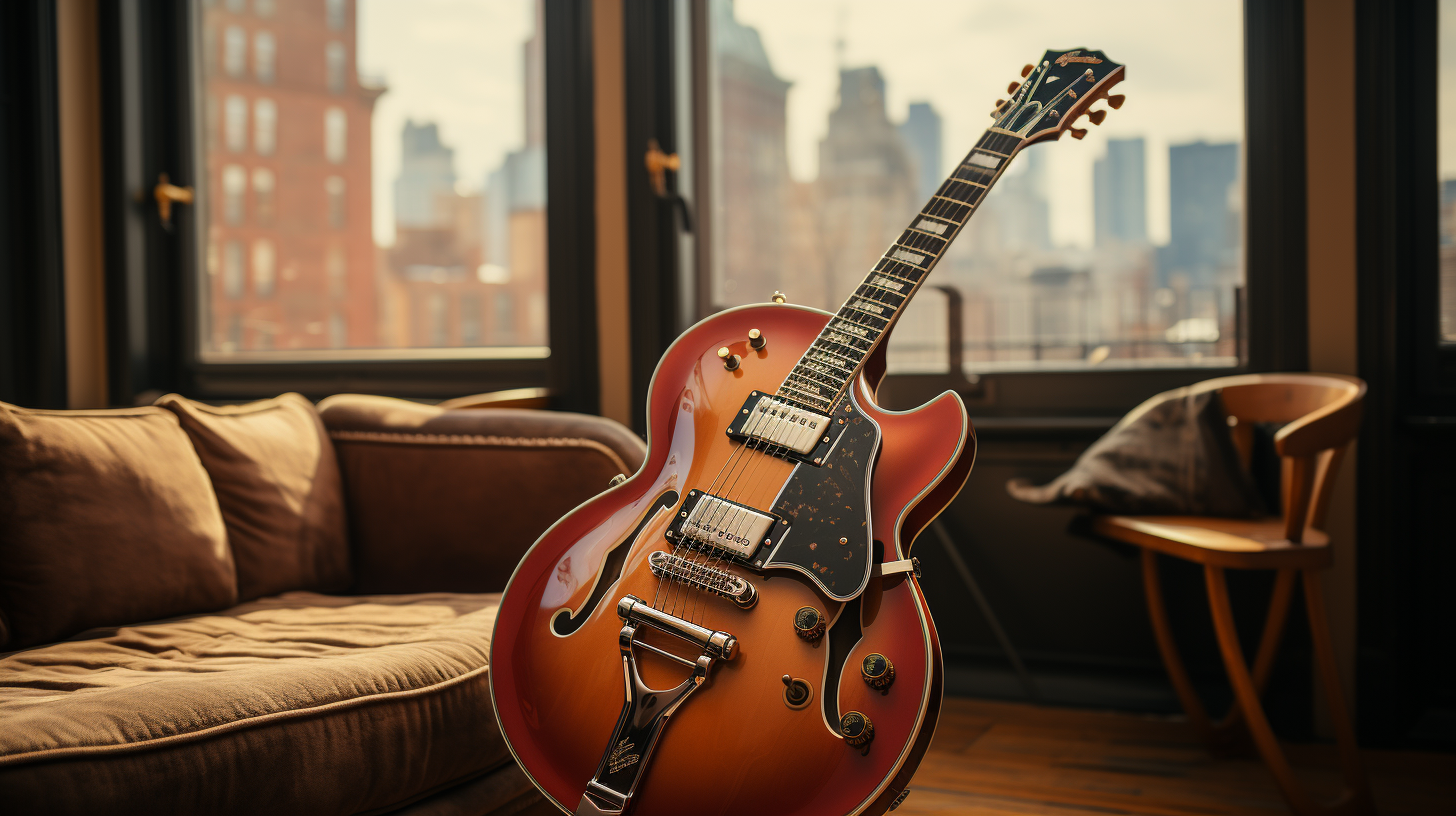 Stylish Gibson Electric Guitar in NYC Apartment